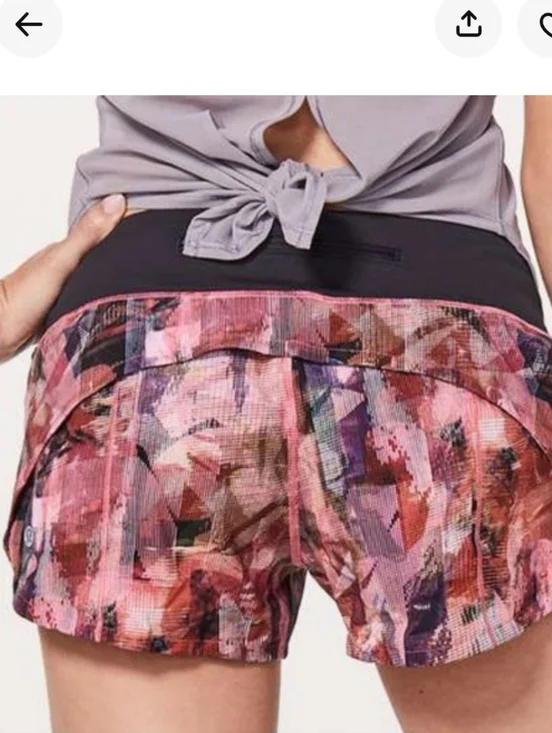 Lululemon Speed Up Short Sz 4 *2.5" In Sun Dazed Multi Pink Super Dark - Picture 2 of 14